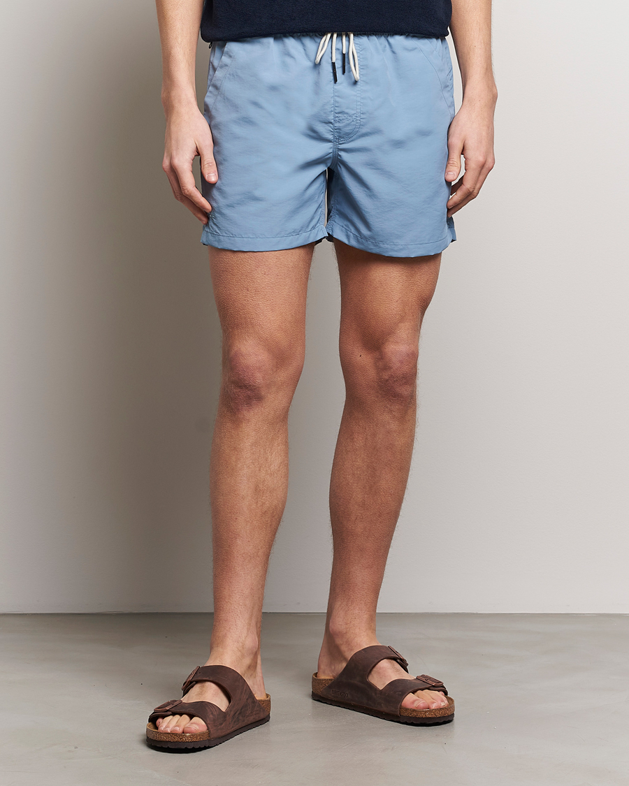 Herre | Badebukser med snøre | OAS | Plain Swimshorts Sky