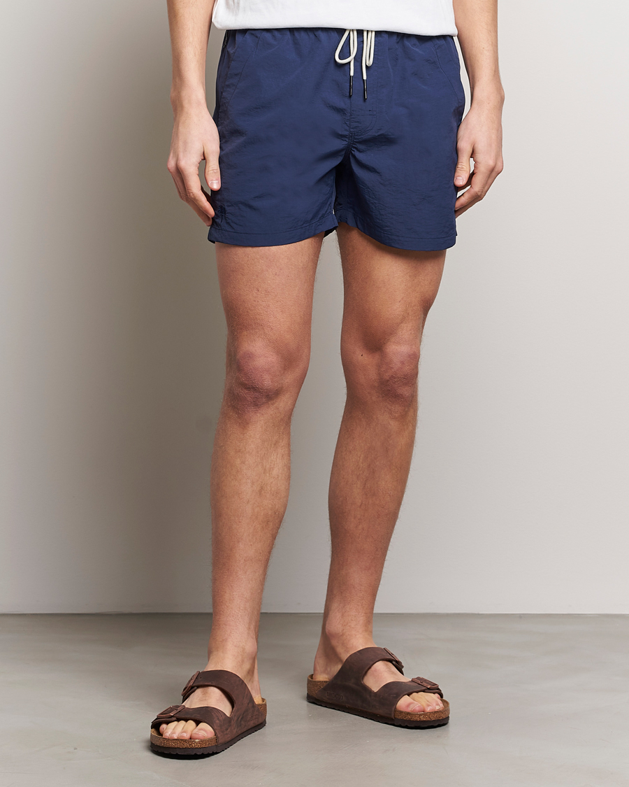 Herr | Snörade Badbyxor | OAS | Plain Swimshorts Navy