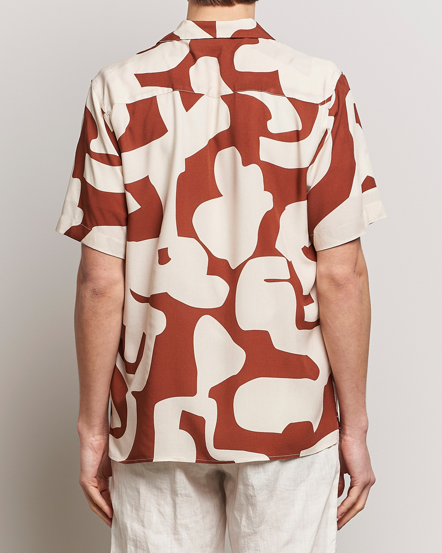Herre | Skjorter | OAS | Viscose Resort Short Sleeve Shirt Russet Puzzlotec