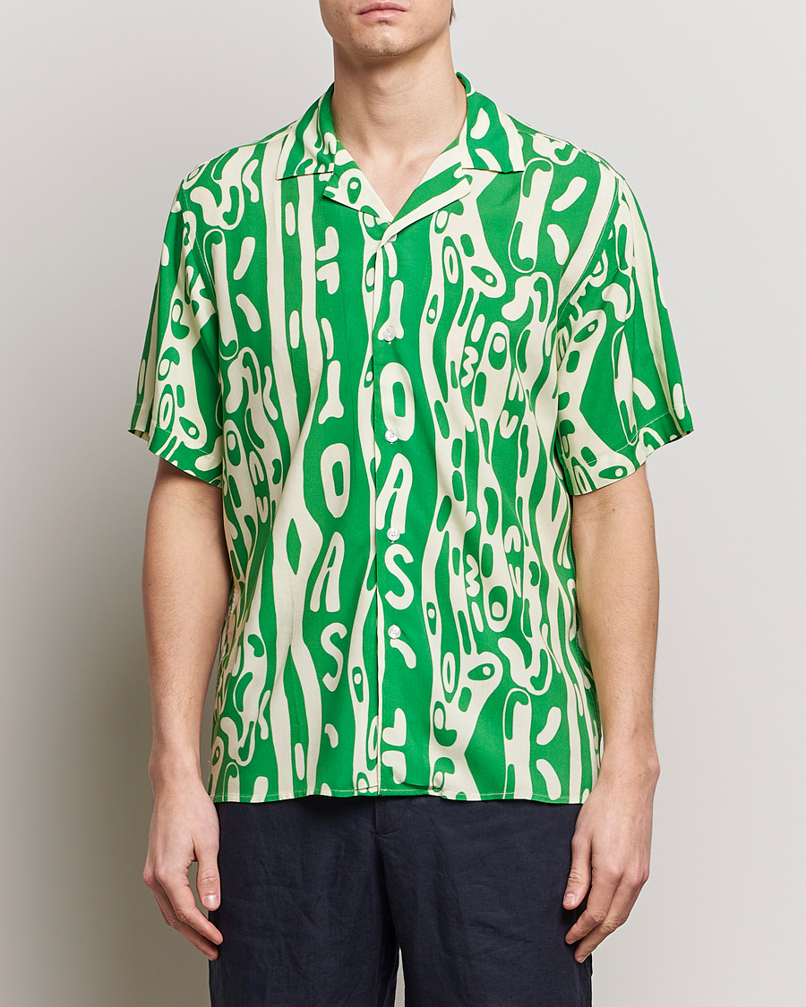 Herre | Kortermede skjorter | OAS | Viscose Resort Short Sleeve Shirt Verdant