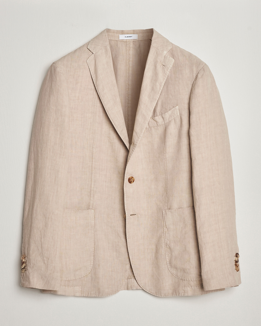 Herre | Dressjakker | Boglioli | K Jacket Linen Blazer Light Beige