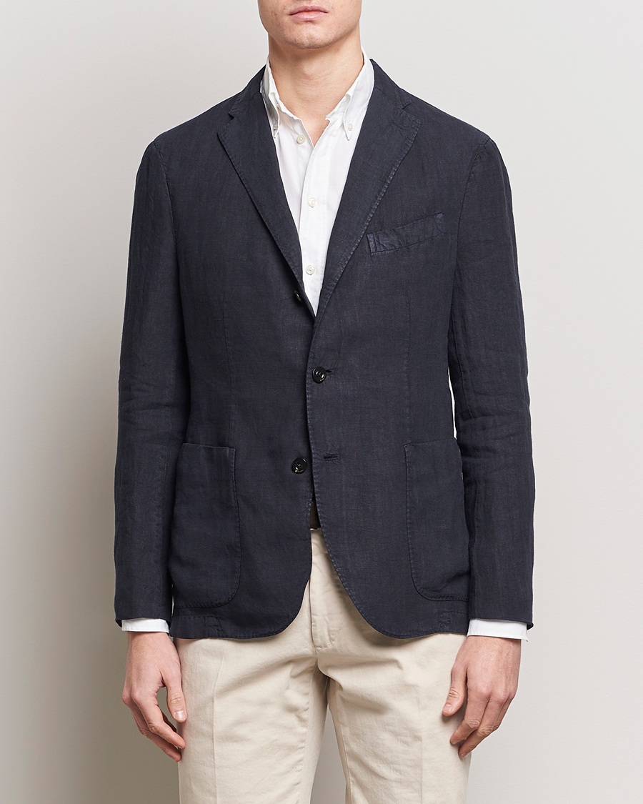 Herre | Linblazer | Boglioli | K Jacket Linen Blazer Navy