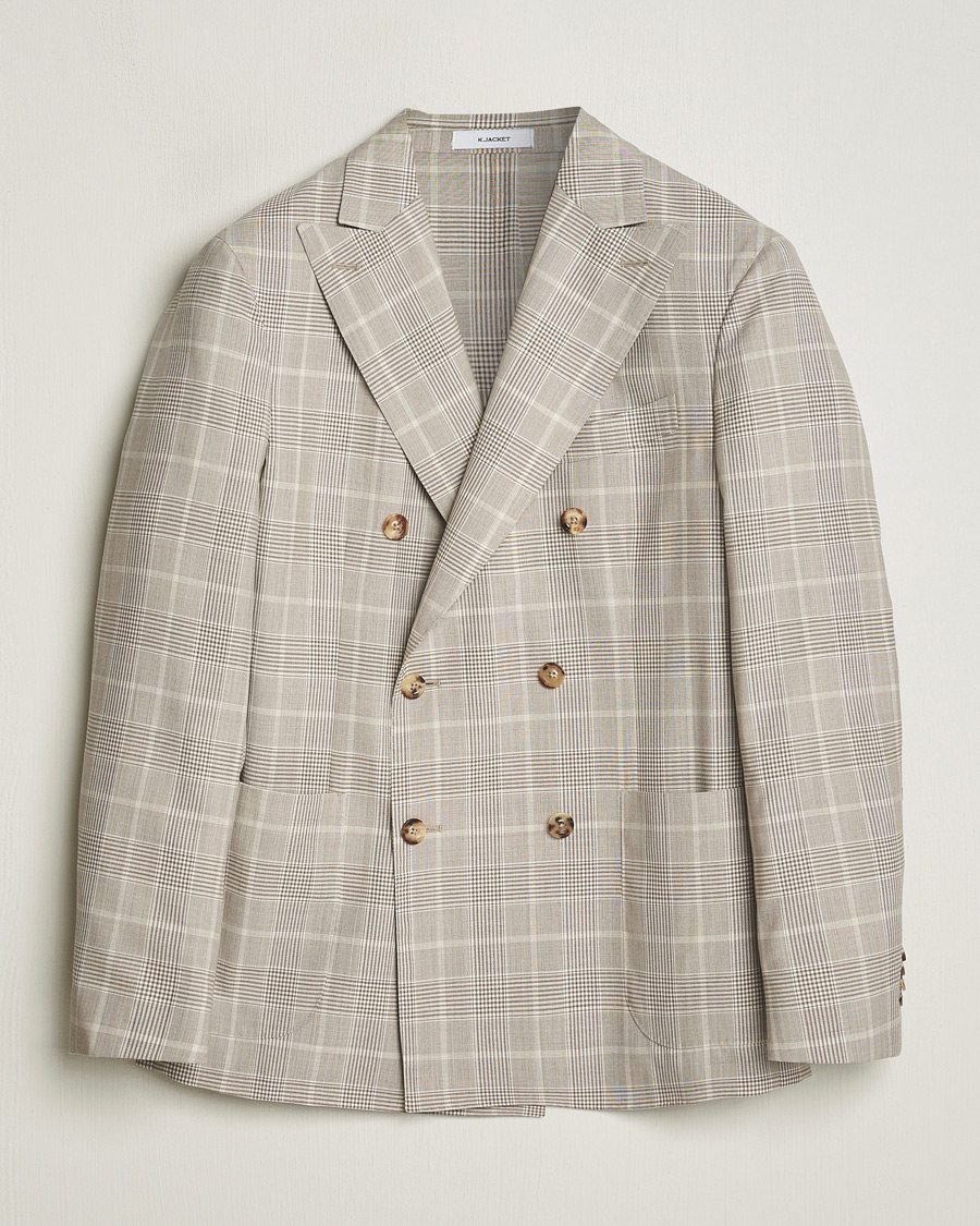 Herre | Dressjakker | Boglioli | K Jacket Prince Of Wales Blazer Light Beige