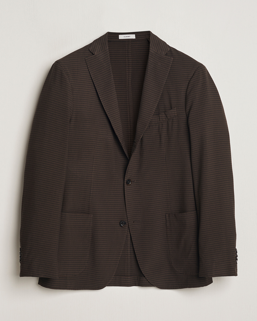 Herre | Dressjakker | Boglioli | K Jacket Check Wool Blazer Dark Brown