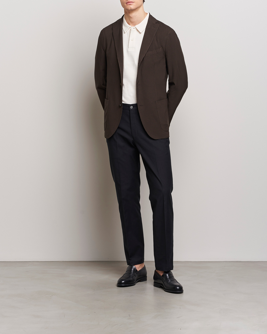 Herre | Dressjakker | Boglioli | K Jacket Check Wool Blazer Dark Brown
