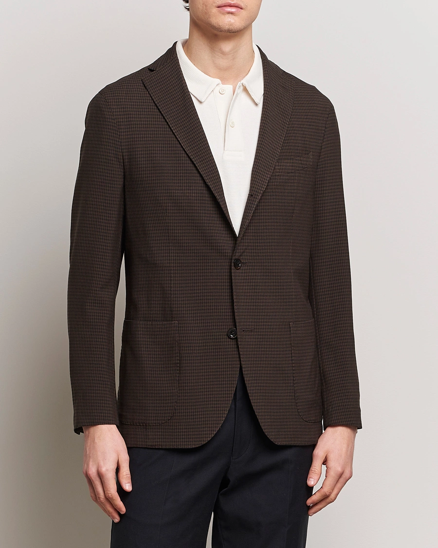 Herre | Italian Department | Boglioli | K Jacket Check Wool Blazer Dark Brown