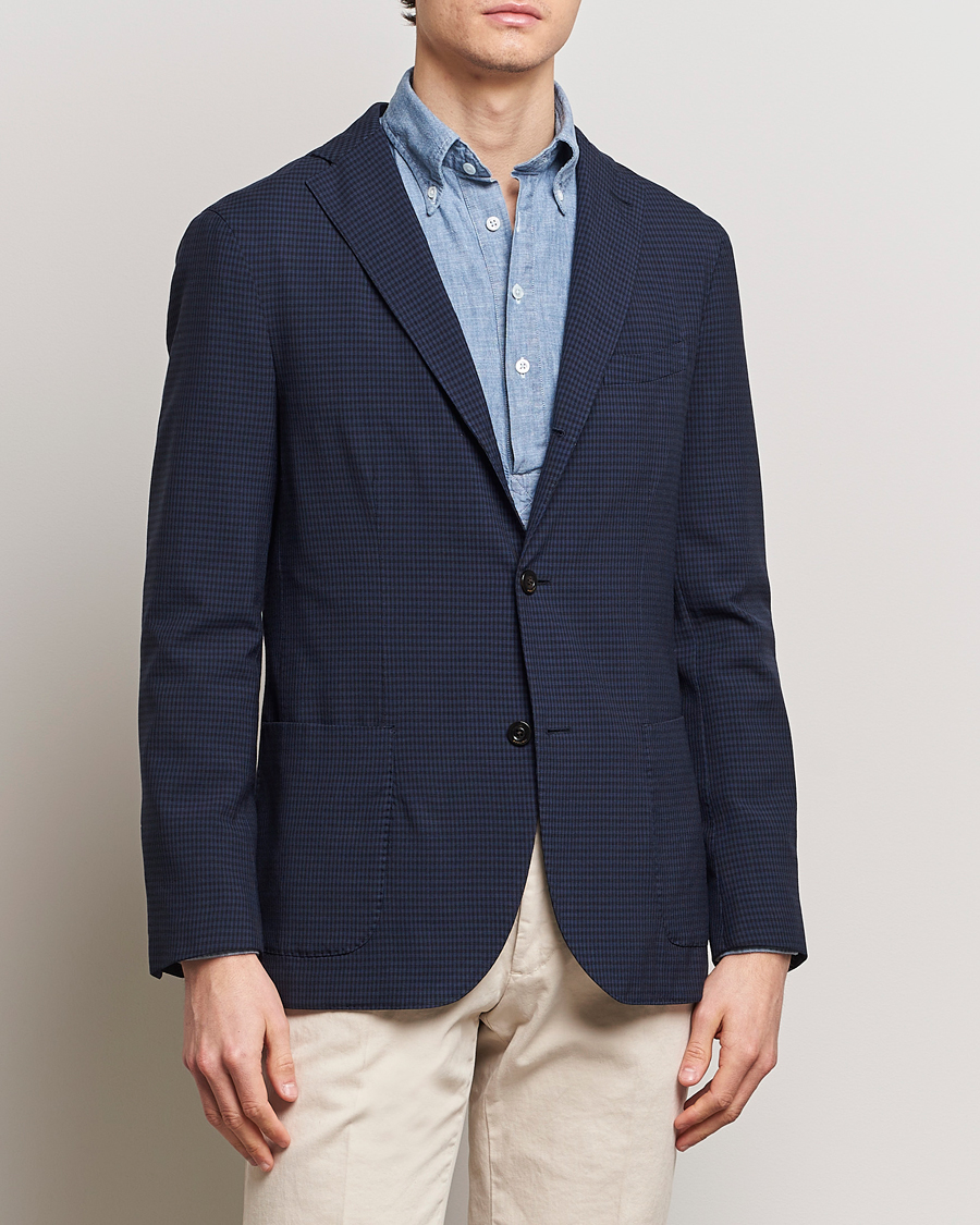 Herre | Avdelinger | Boglioli | K Jacket Check Wool Blazer Navy