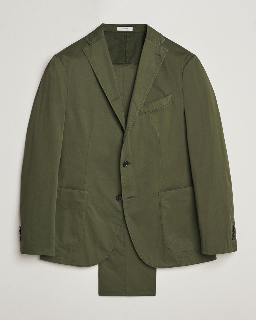 Herre | Dresser | Boglioli | K Jacket Cotton Satin Suit Forest Green