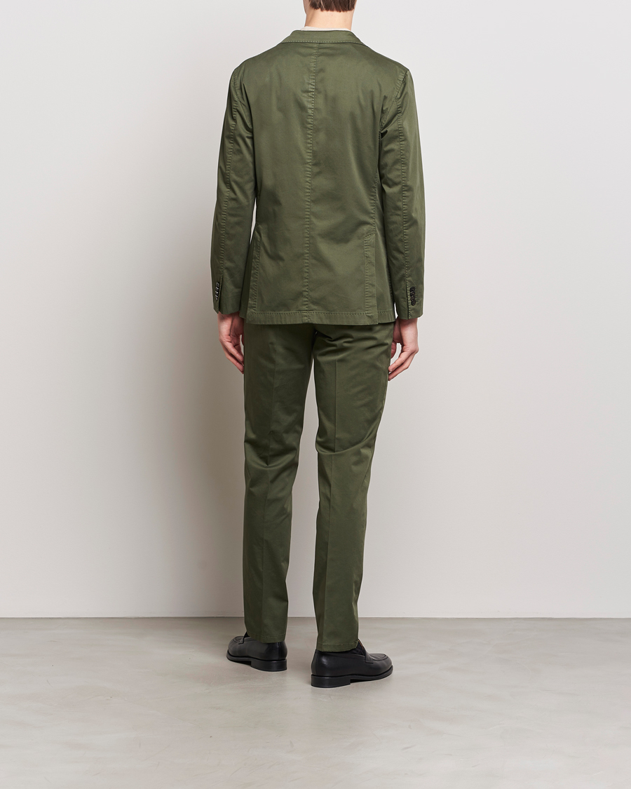 Herre | Italian Department | Boglioli | K Jacket Cotton Satin Suit Forest Green