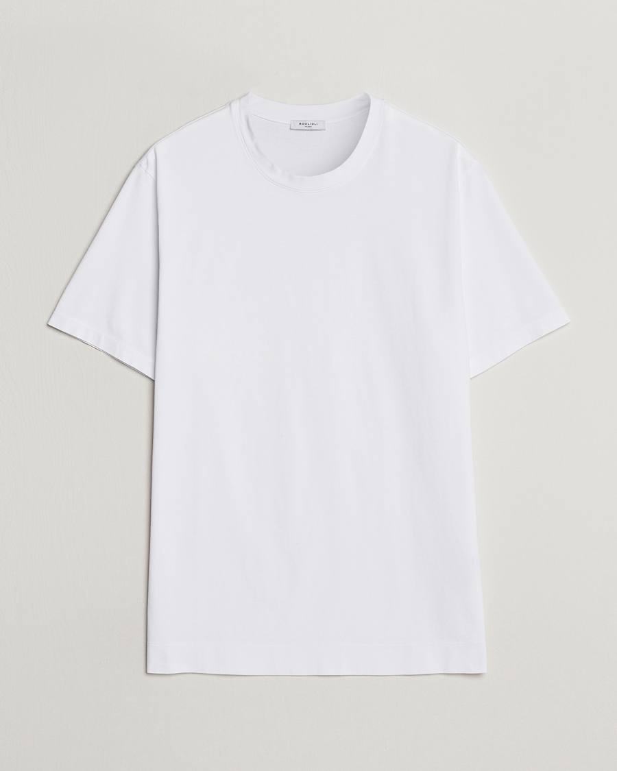 Herre | T-Shirts | Boglioli | Garment Dyed T-Shirt White