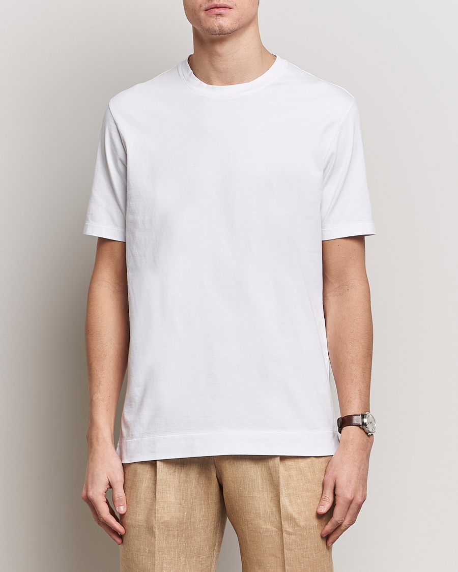 Herre | Kortermede t-shirts | Boglioli | Garment Dyed T-Shirt White