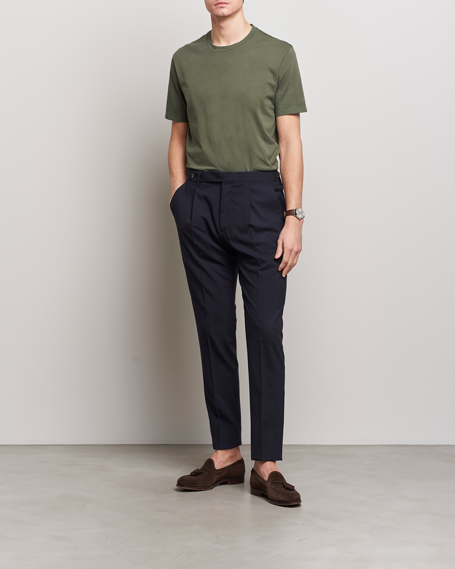 Herre | T-Shirts | Boglioli | Garment Dyed T-Shirt Forest Green