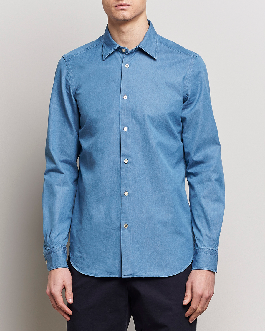 Herre |  | Boglioli | Slim Fit Denim Shirt Light Indigo