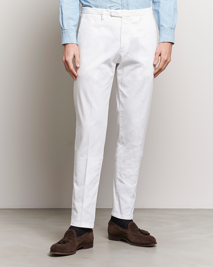 Herre | Klær | Boglioli | Cotton Stretch Chinos White