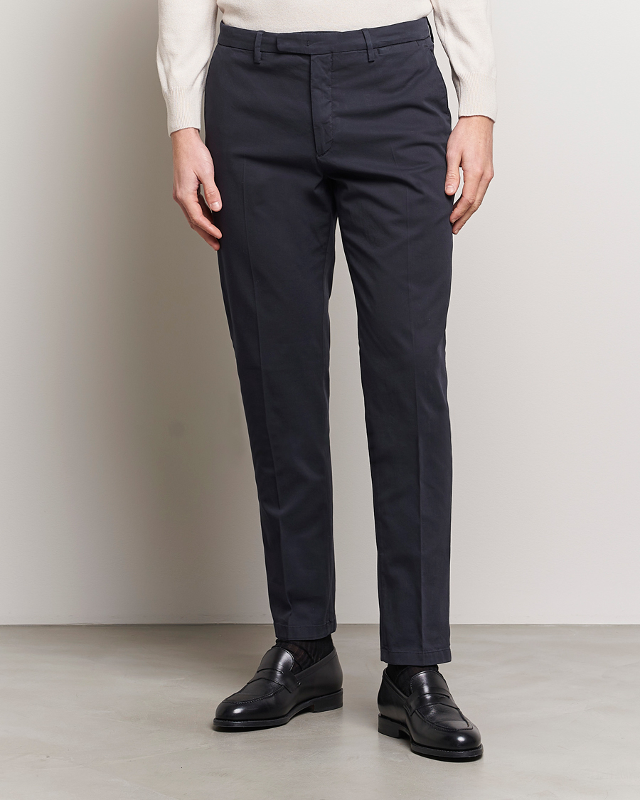 Herre | Chinos | Boglioli | Cotton Stretch Chinos Navy