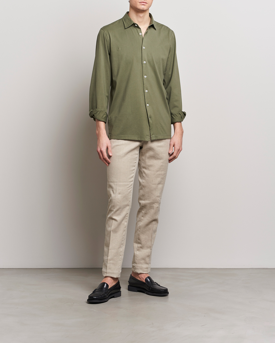 Herre | Bukser | PT01 | Slim Fit Linen Drawstring Pants Light Beige