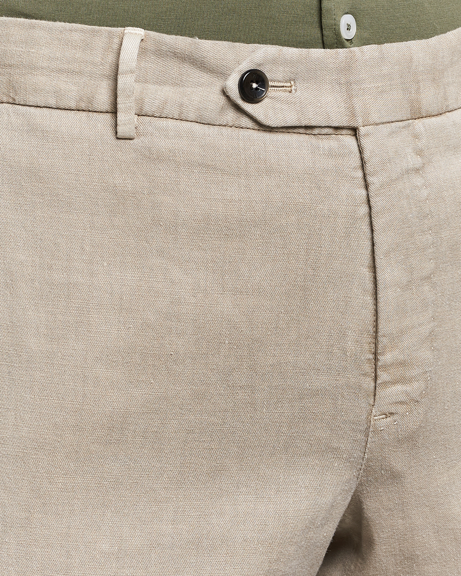 Herre | Bukser | PT01 | Slim Fit Linen Drawstring Pants Light Beige