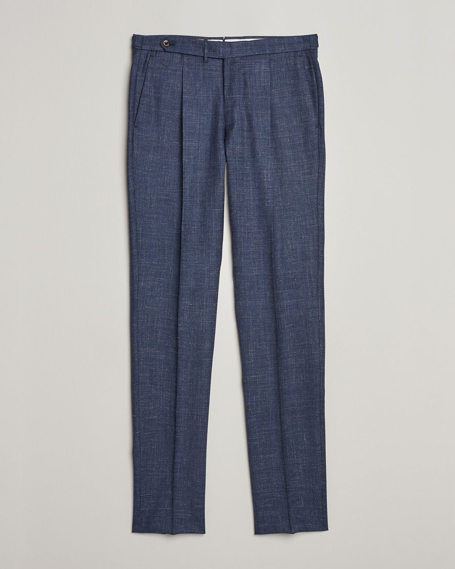 Herre | Bukser | PT01 | Gentleman Fit Wool/Silk Trousers Navy