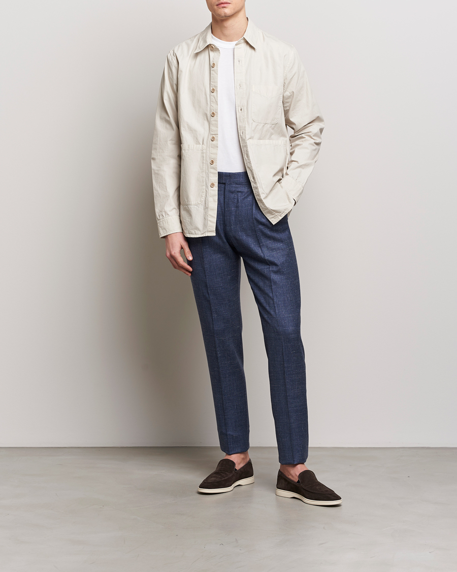 Herre | Bukser | PT01 | Gentleman Fit Wool/Silk Trousers Navy
