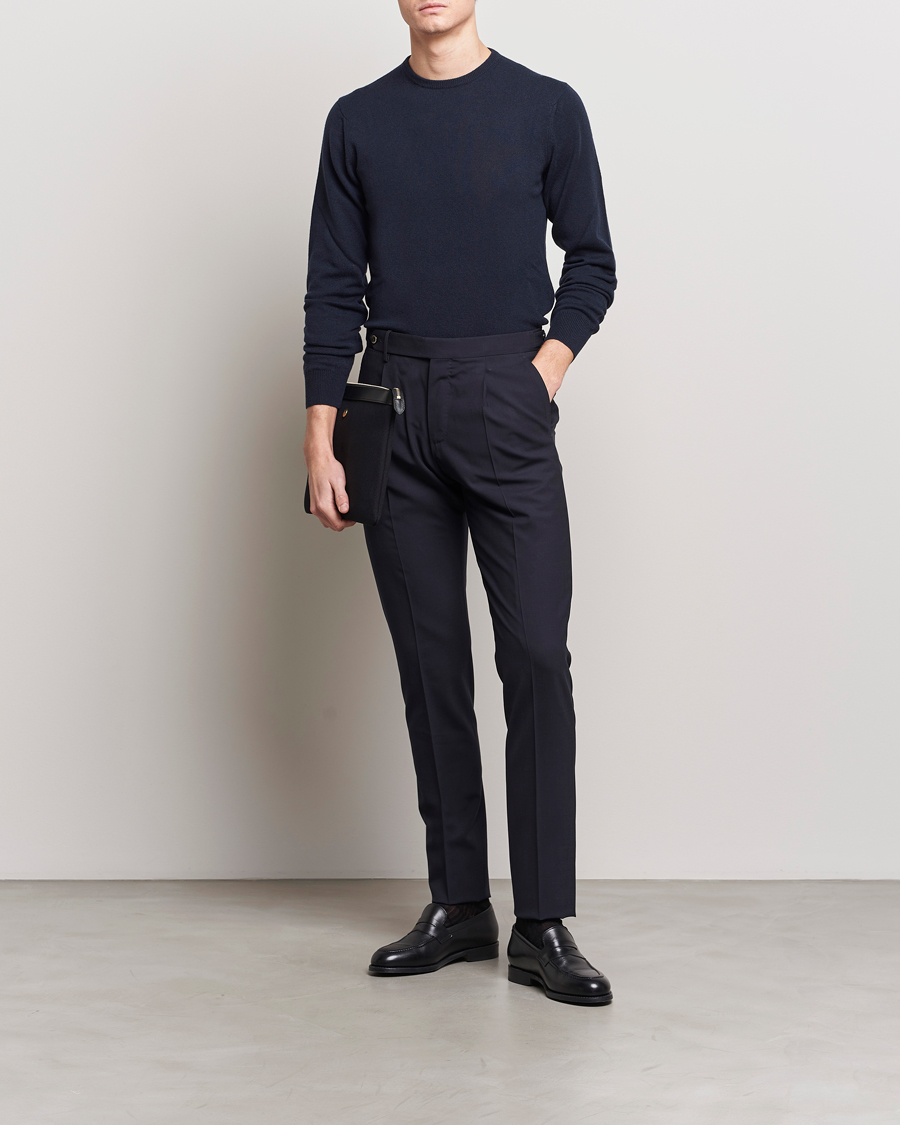 Herre | Bukser | PT01 | Gentleman Fit Wool Stretch Trousers Navy
