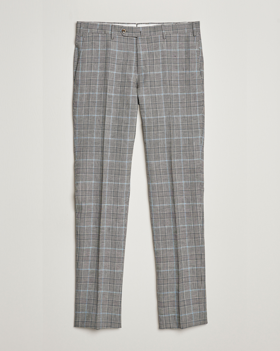 Herre | Bukser | PT01 | Slim Fit Glencheck Trousers Grey/Blue