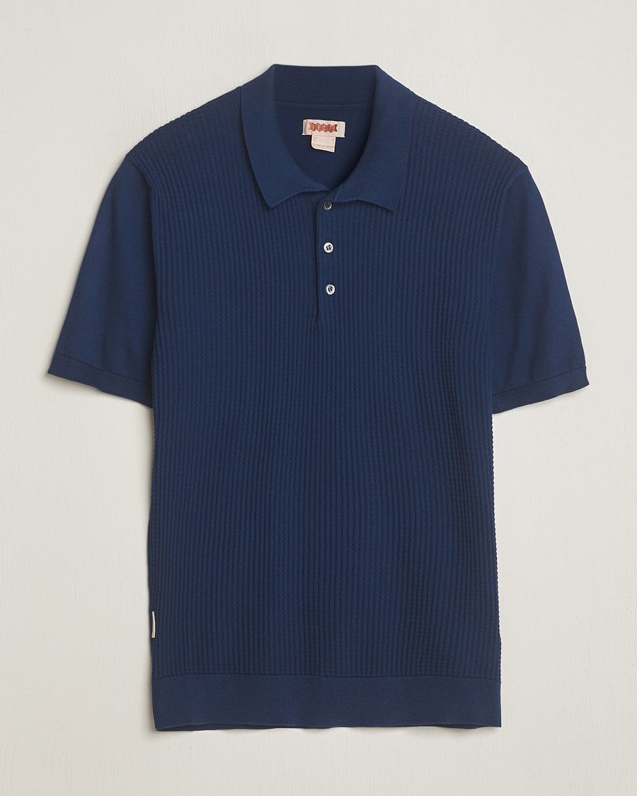 Herre | Pikéer | Baracuta | Waffle Knitted Polo Navy