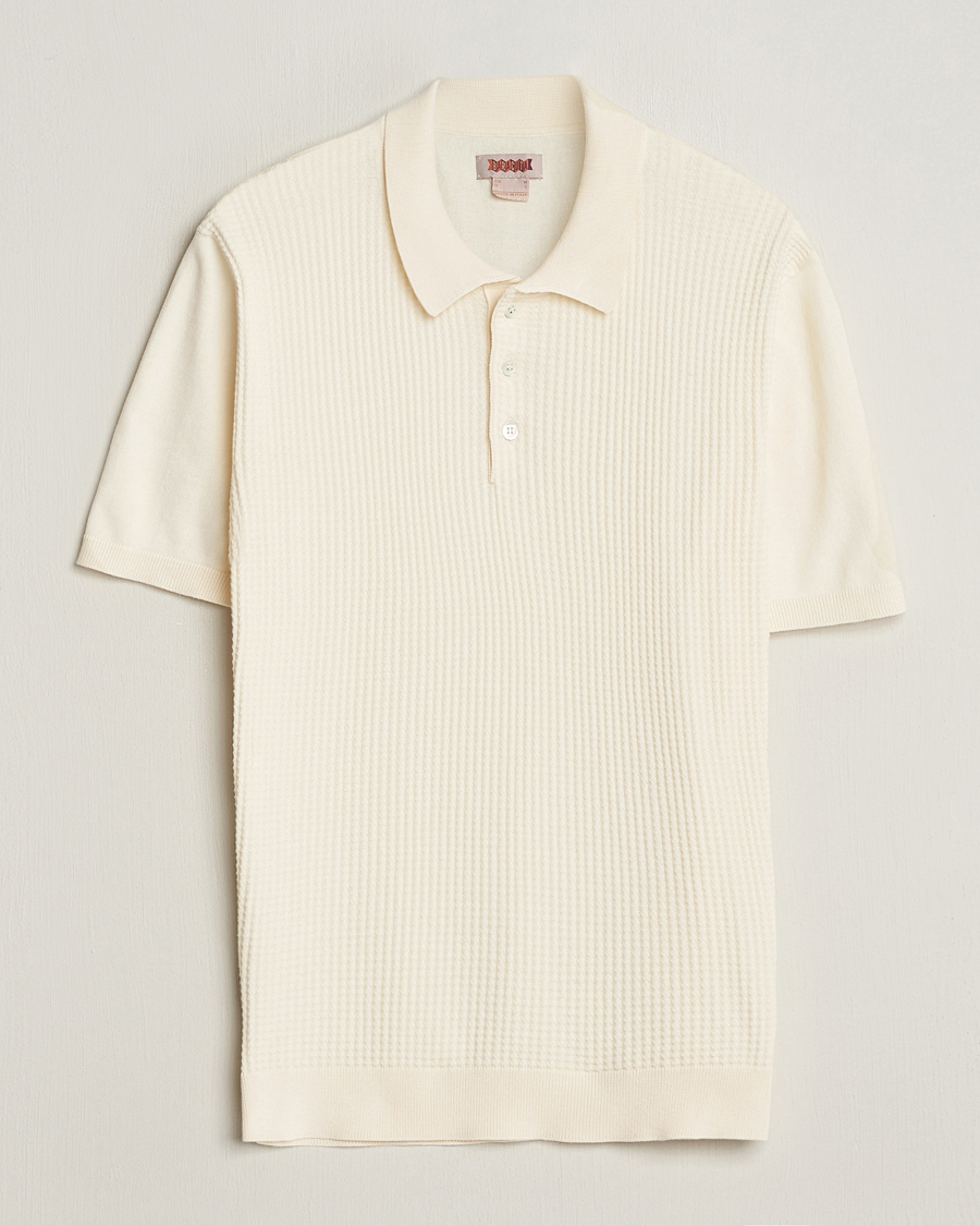 Herre | Pikéer | Baracuta | Waffle Knitted Polo Ivory
