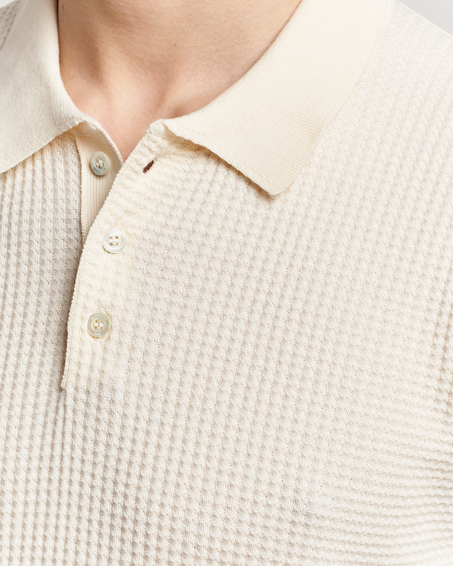 Herre | Pikéer | Baracuta | Waffle Knitted Polo Ivory