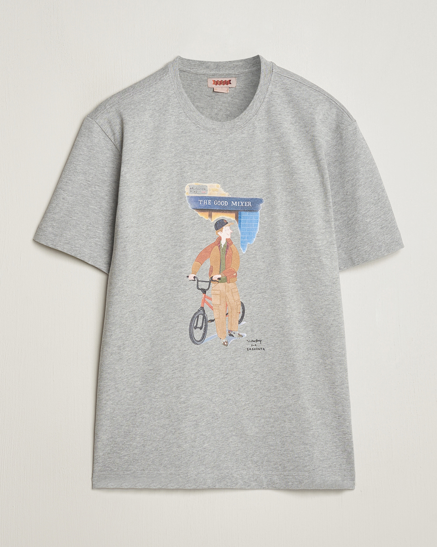 Herre | T-Shirts | Baracuta | Slowboy Arlington Cotton T-Shirt Grey Melange