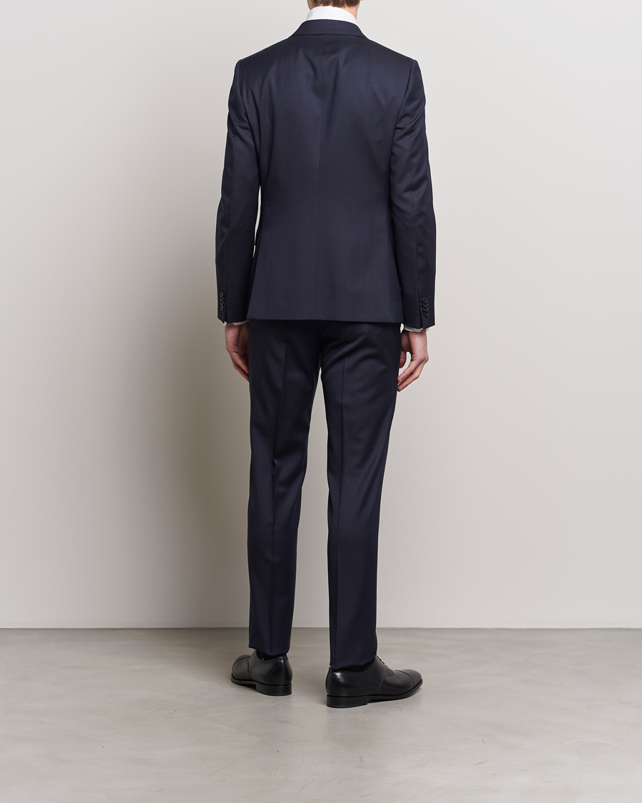 Herre |  | Zegna | Tailored Wool Striped Suit Navy