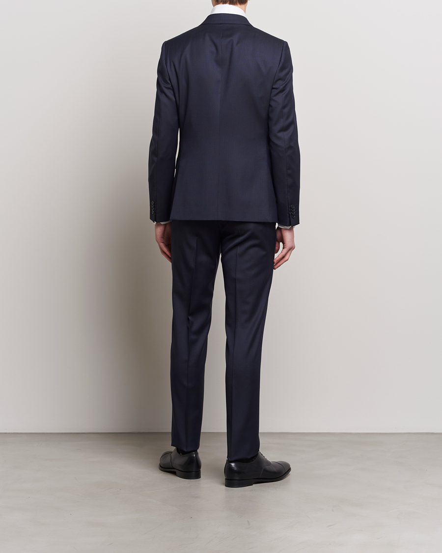 Herre | Dresser | Zegna | Tailored Wool Striped Suit Navy