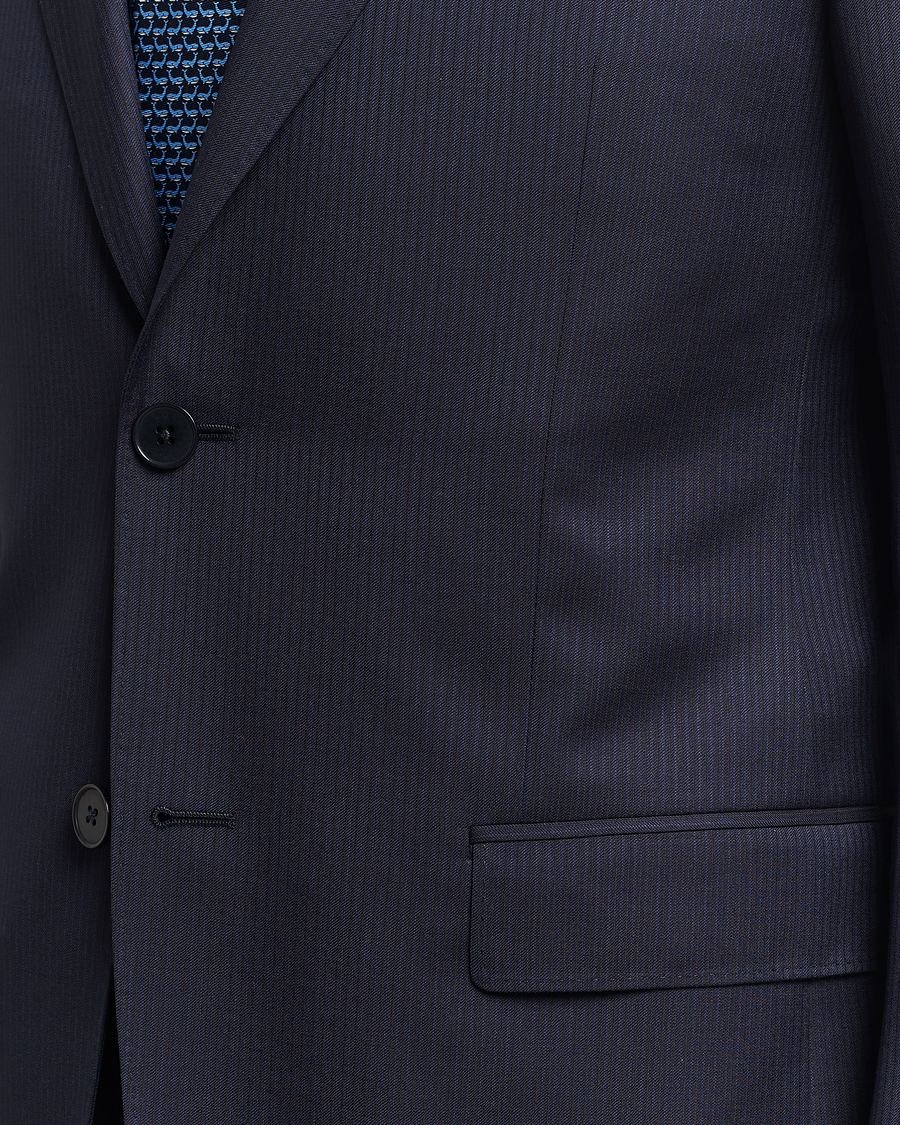 Herre | Dresser | Zegna | Tailored Wool Striped Suit Navy