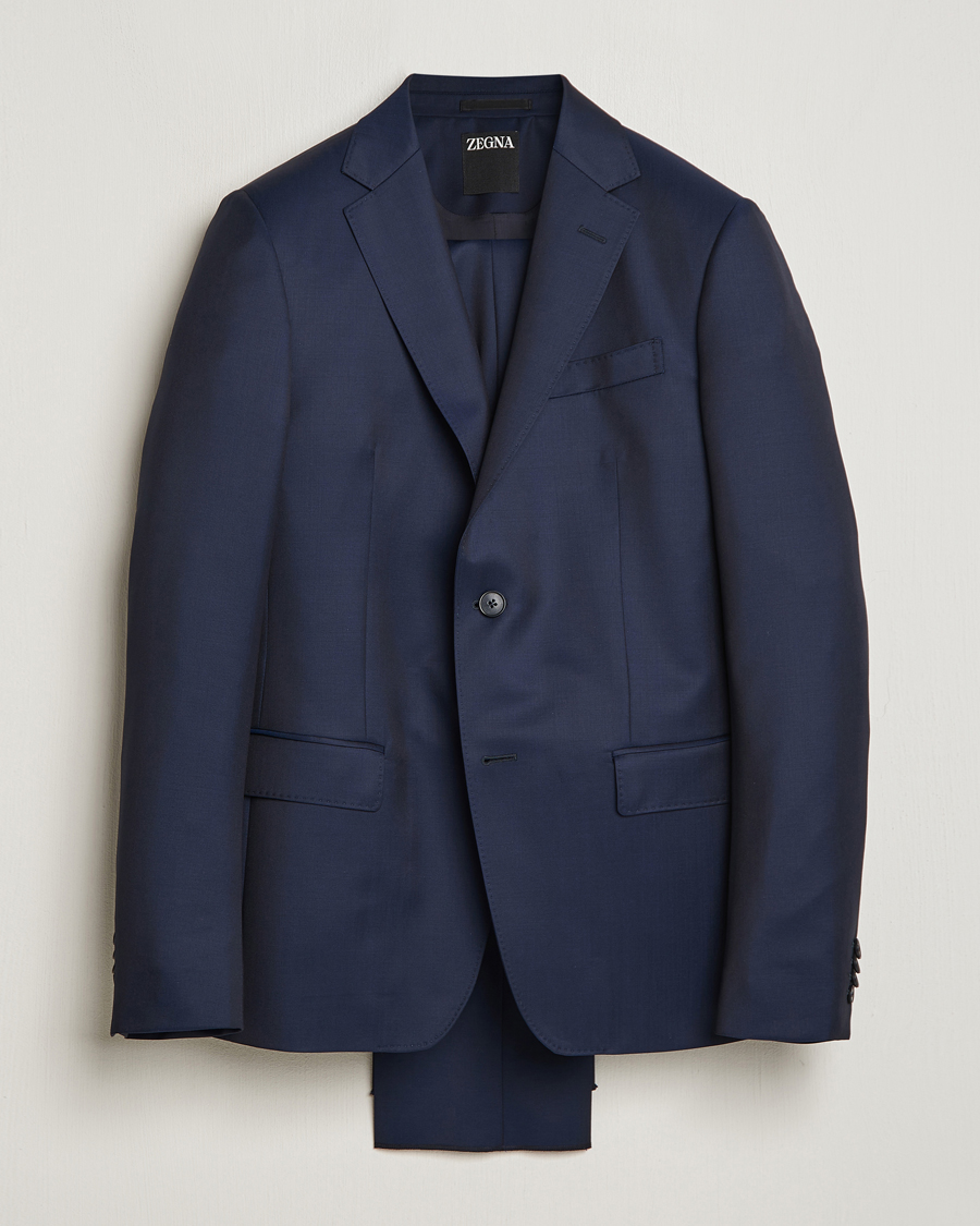 Herre | Dresser | Zegna | Tailored Wool Suit Navy