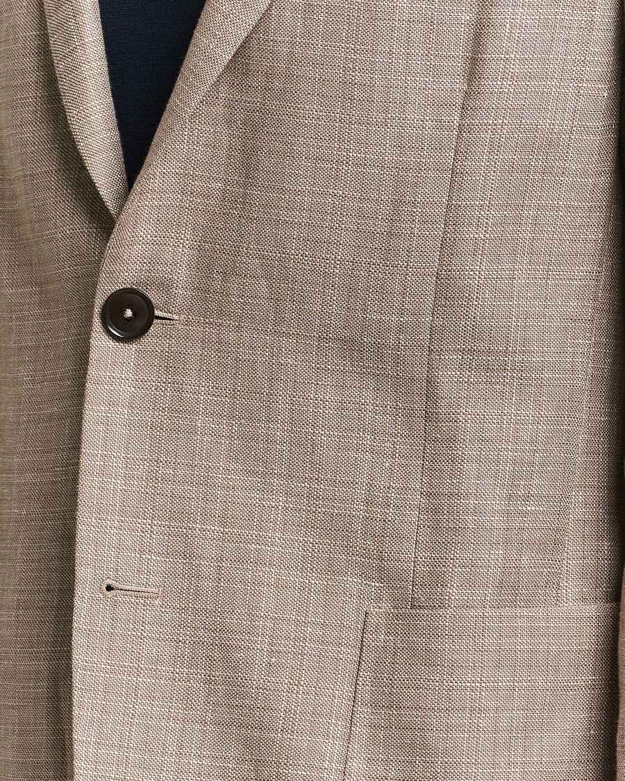 Herre | Dressjakker | Zegna | Unconstructed Linen Blend Blazer Brown