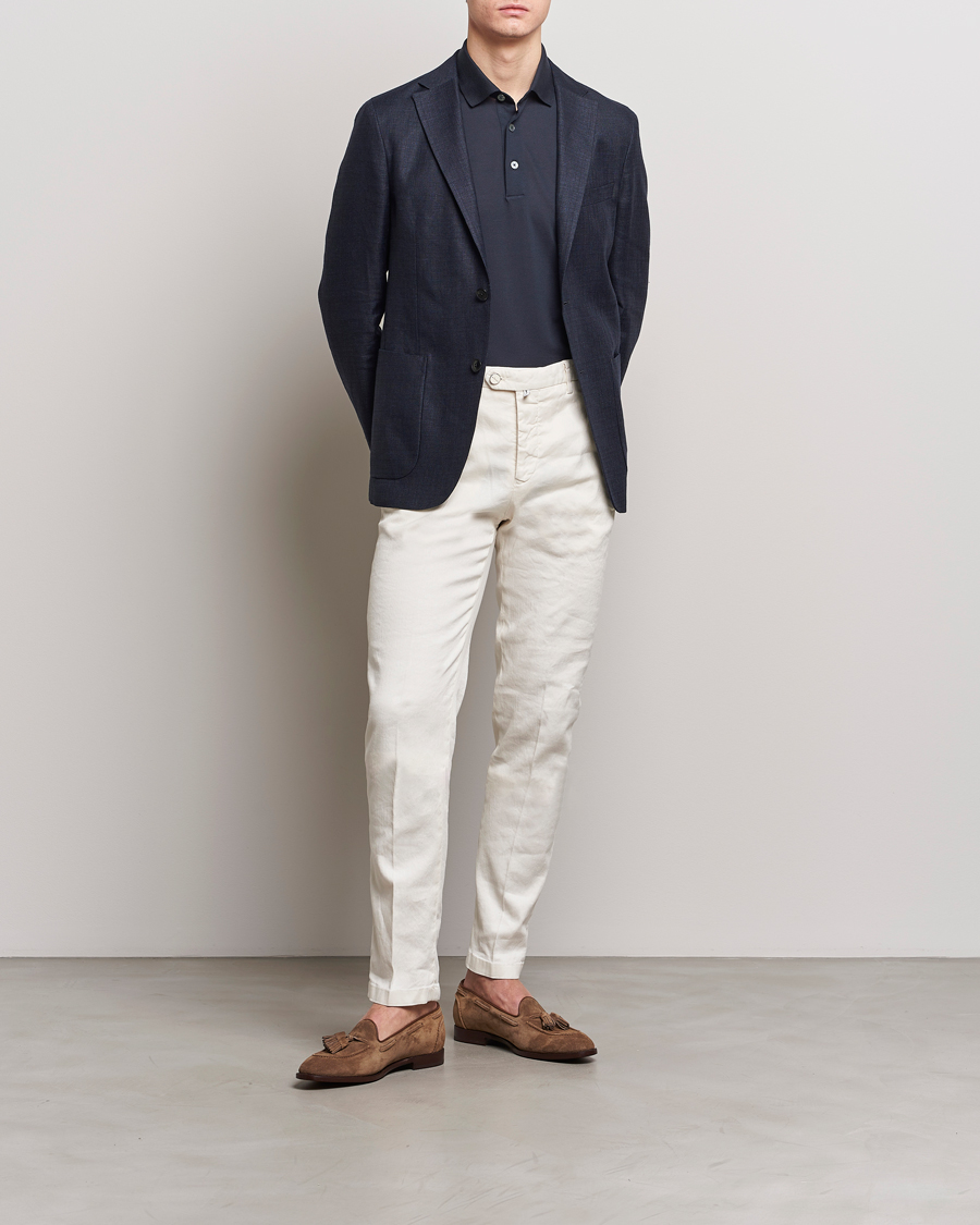 Herre | Dressjakker | Zegna | Unconstructed Linen Blend Blazer Navy