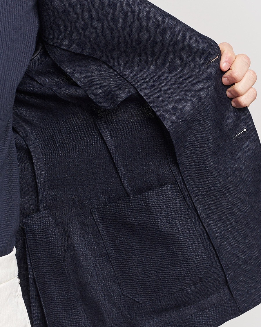 Herre | Dressjakker | Zegna | Unconstructed Linen Blend Blazer Navy