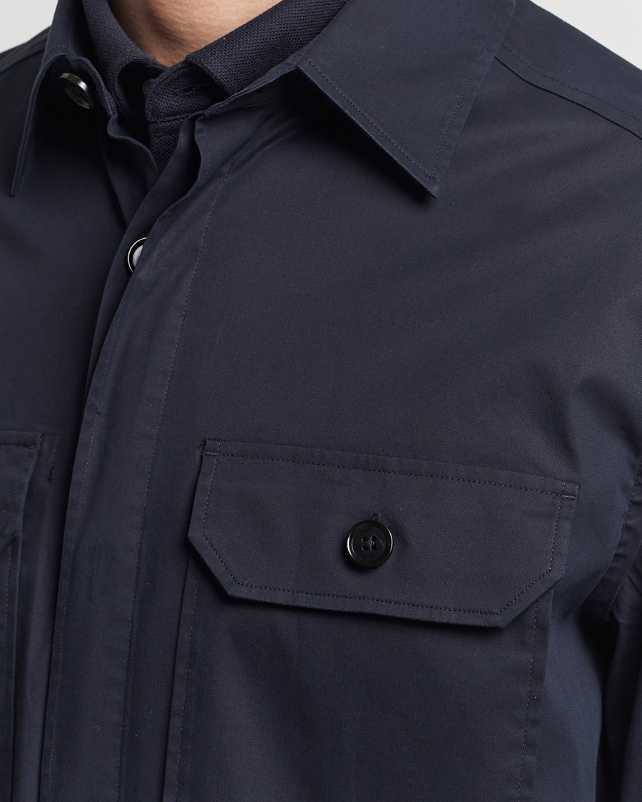 Herre | Skjorter | Zegna | Premium Cotton Overshirt Navy