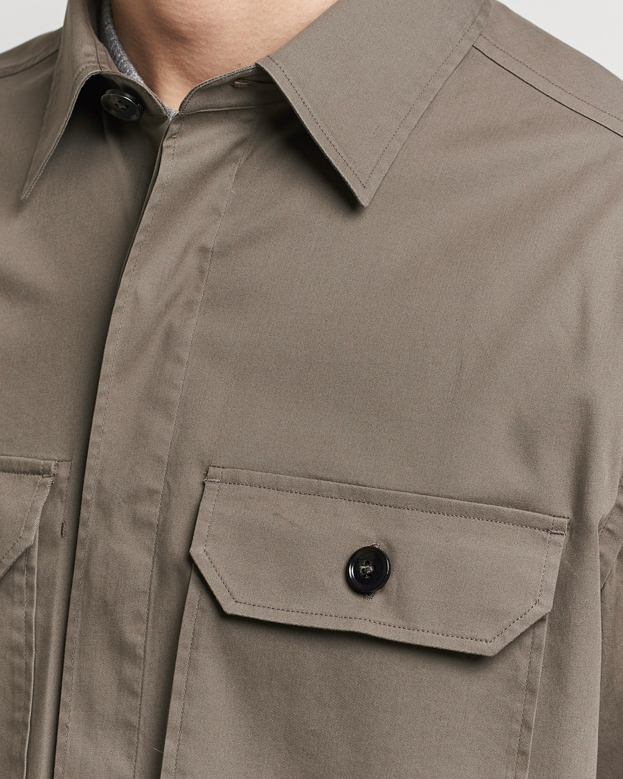 Herre | Skjorter | Zegna | Premium Cotton Overshirt Olive