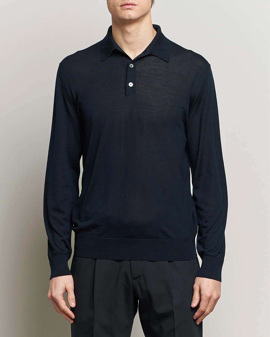 Herre | Gensere | Zegna | High Performance Wool Polo Navy