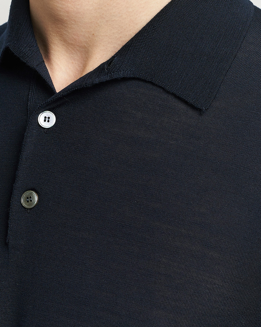 Herre | Gensere | Zegna | High Performance Wool Polo Navy