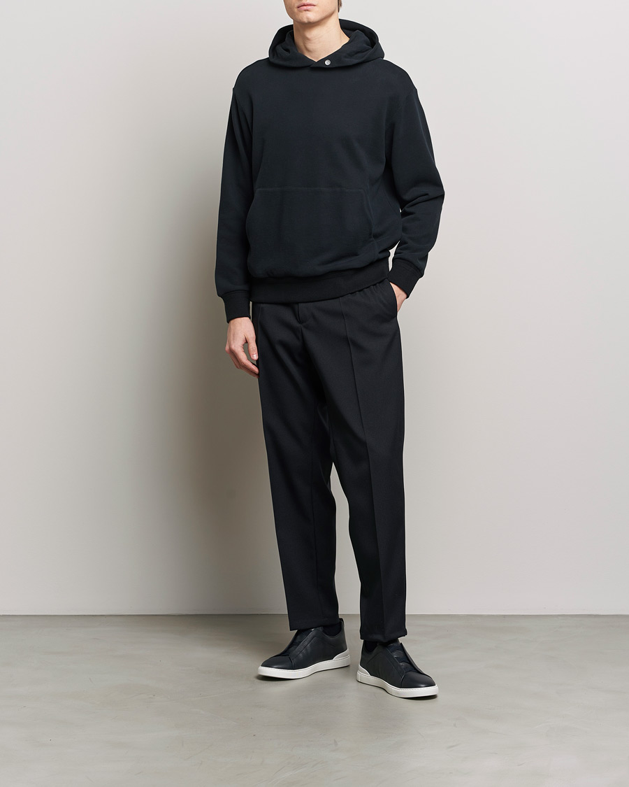 Herre | Gensere | Zegna | Cotton/Cashmere Hoodie Black