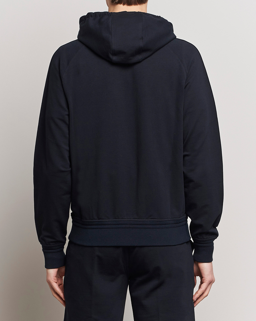 Herre | Gensere | Zegna | Cotton Stretch Zip Hoodie Navy