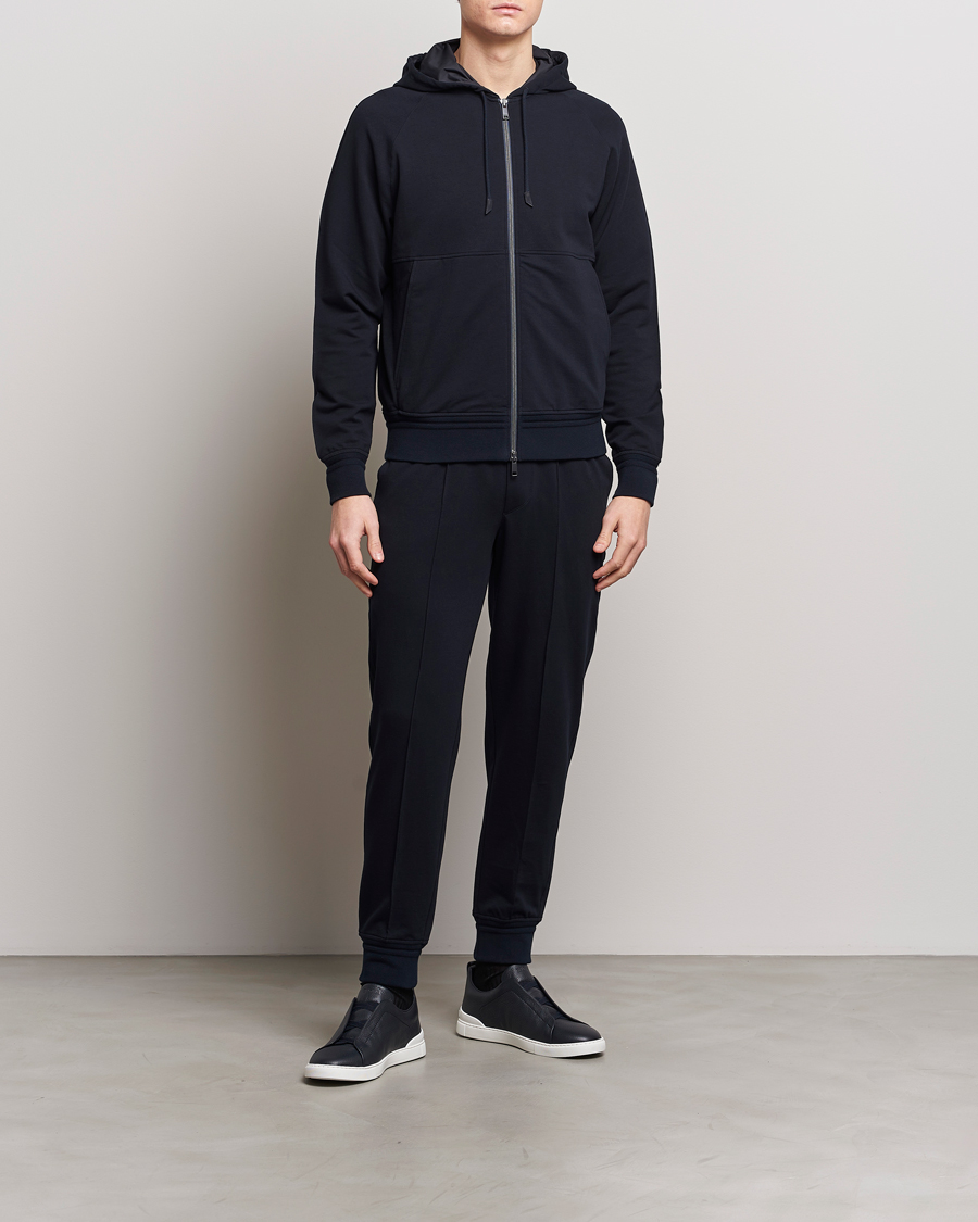 Herre | Bukser | Zegna | Cotton Stretch Joggers Navy