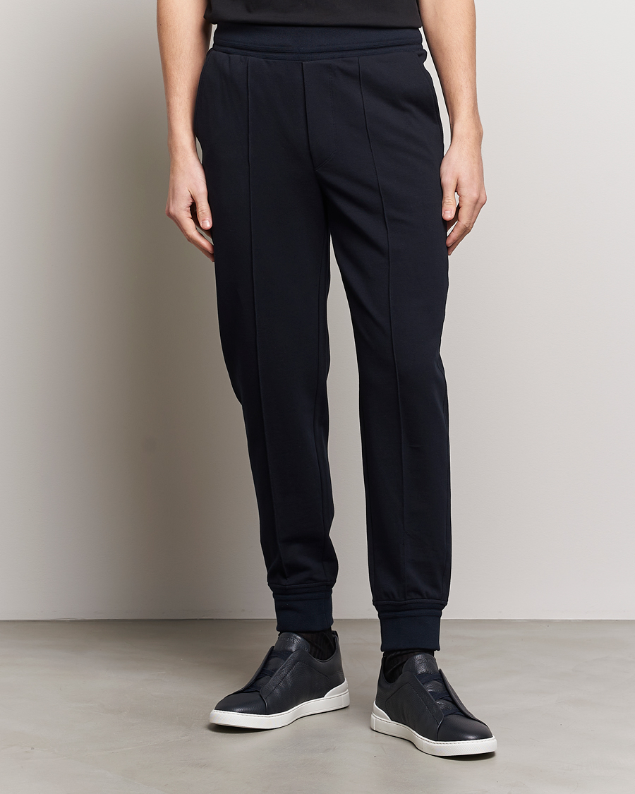 Herre | Joggebukser | Zegna | Cotton Stretch Joggers Navy