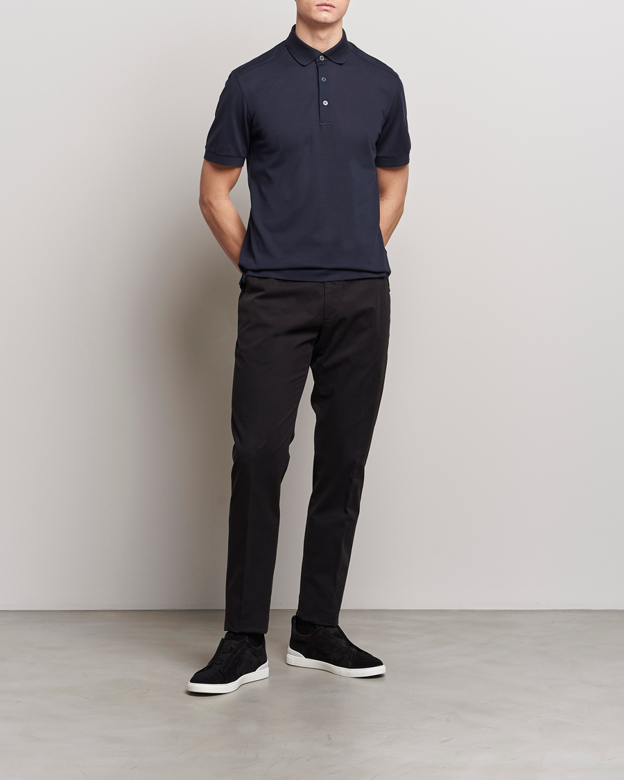 Herre | Bukser | Zegna | Premium Cotton Chinos Black