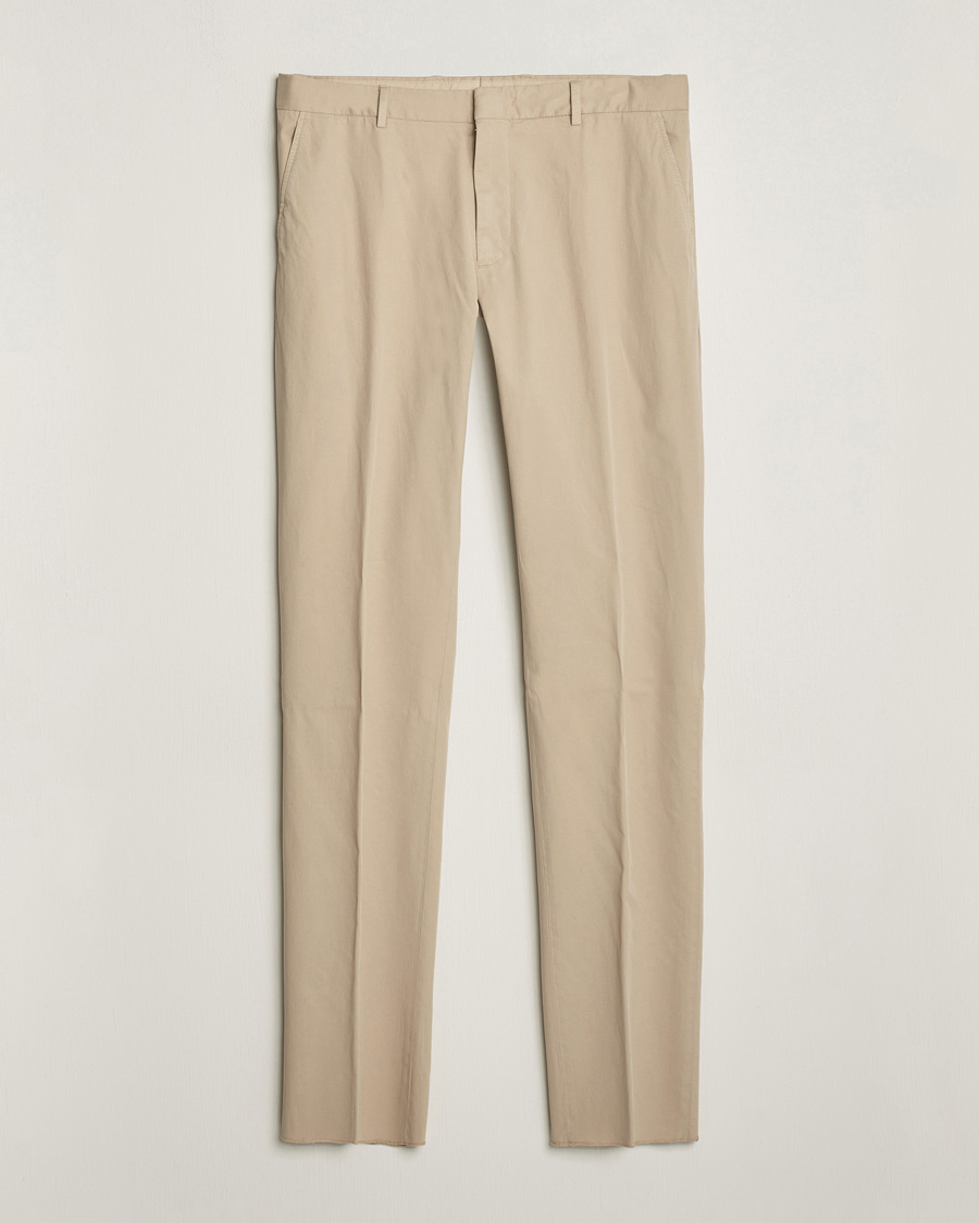 Herre | Bukser | Zegna | Premium Cotton Chinos Beige
