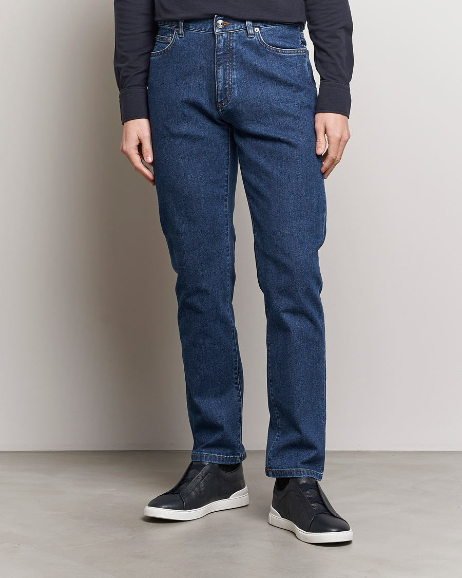 Herre | Italian Department | Zegna | Slim Fit 5-Pocket Jeans Stone Wash