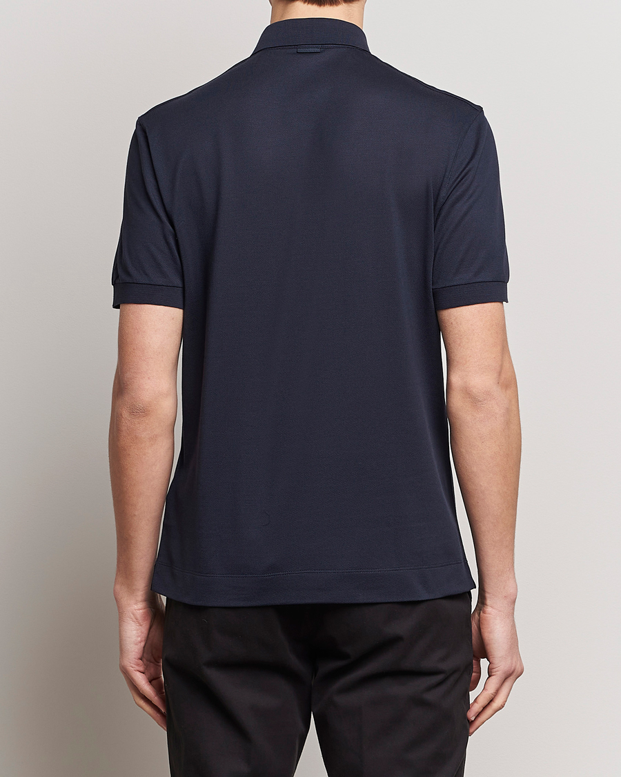 Herre | Pikéer | Zegna | Cotton/Silk Polo Navy
