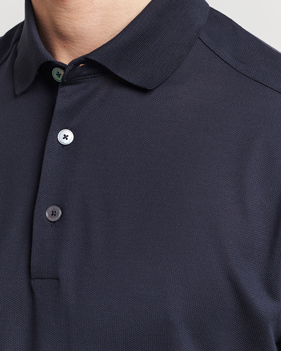 Herre | Pikéer | Zegna | Cotton/Silk Polo Navy