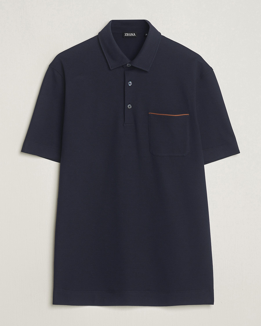 Herre | Pikéer | Zegna | Short Sleeve Pocket Polo Navy